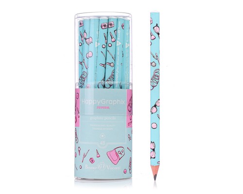 Карандаш чернографитовый "HappyGraphix  Life Style. Pink dream" 4В супер мягкий, 3,5 мм