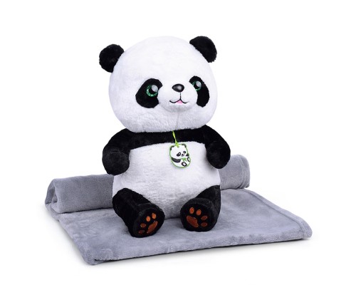Мягкая игрушка "Пандочка" 45см, с пледом (1,0х1,63м)