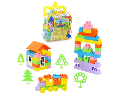 Конструктор "Строитель" (Гигант, 175 элементов) (в рюкзаке)