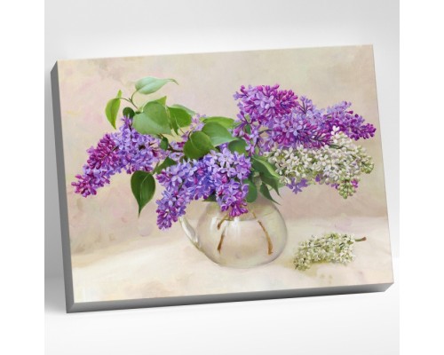 Картина по номерам 40х50 "Бузин. Ветки сирени" (29 цветов)