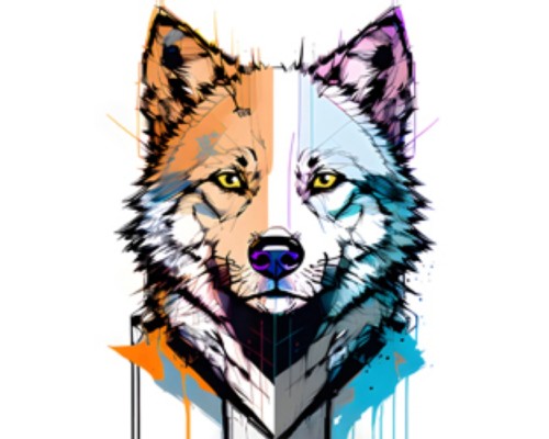 Картина по номерам 40х50 "Волк в стиле граффити" (18 цветов)