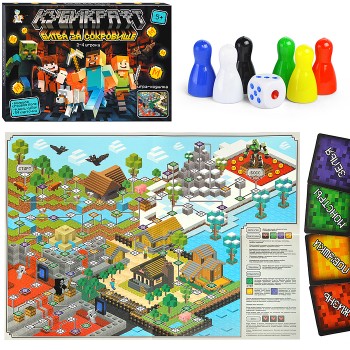 Игра настольная "Кубикрафт" Битва за сокровища