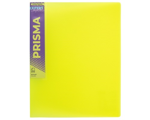 Папка на 2 О-кольцах A4 700 мкм. 25 мм эффект 3D, d - 20 мм желтый Prisma neon