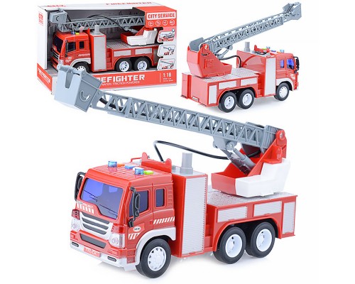 Машина "Пожарная машина" стреляет водой, 1:16 (свет, звук) в коробке Машина "Пожарная машина" стреляет водой, 1:16 (свет, звук) в коробке