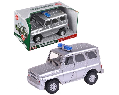 Машина "Внедорожник" серебристый, на батарейках, в коробке