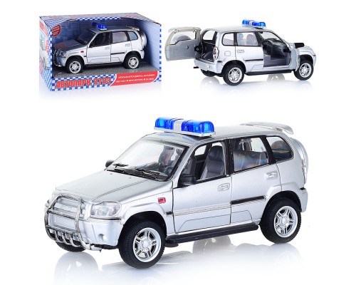 Машина "Автопарк" серебристая, на батарейках, в коробке