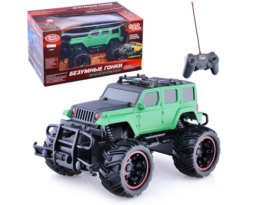 Машина "Внедорожник" зеленый, р/у, 27 MHz, 1:20 аккум. в коробке