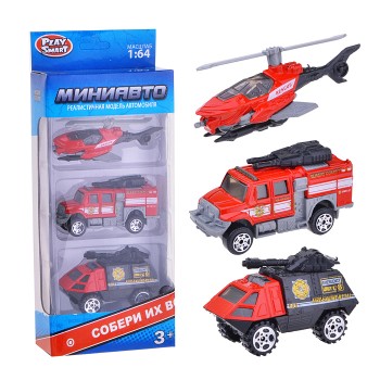 Набор техники "Мини Авто" пожарные спасатели, в коробке