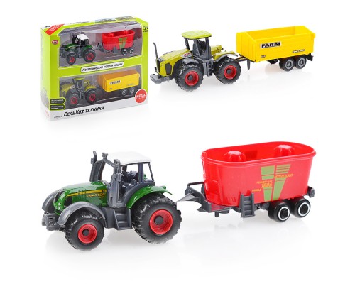 Трактор "Сельхозтехника" с прицепом (в ассортименте) в коробке