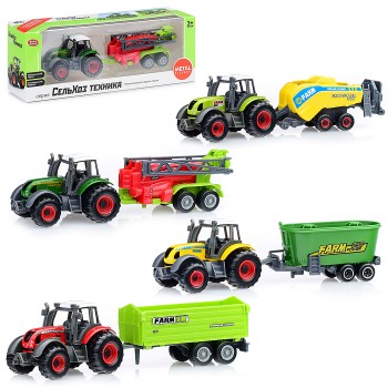 Трактор с прицепом, в коробке