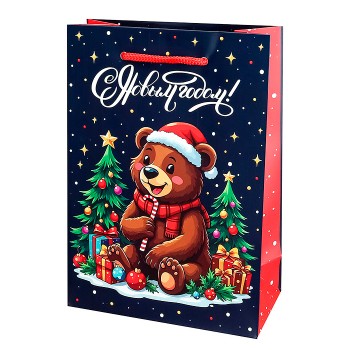 Пакет подарочный 14х20х6,5 см (MS) "Медведь"