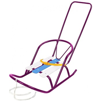 Санки для кукол с толкателем (амарантовый)