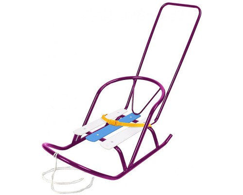 Санки для кукол с толкателем (амарантовый)