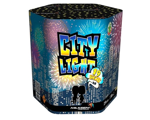 Батарея салютов с фонтаном "City Light" (1,2" х 19 залп.) * в кор. 8 шт. Срок до 01.02.28
