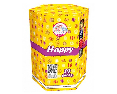 Батарея салютов "Happy" (1,2" х 19 залп.) * в кор. 8 шт. Срок до 01.02.30
