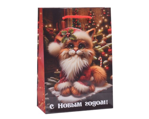 Пакет подарочный 14х20х6,5 см (MS) "Пушистый кот"