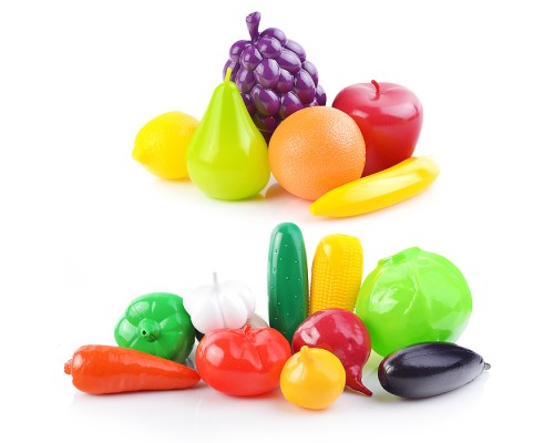 Набор "Фрукты и овощи" (17 предм.) в сетке