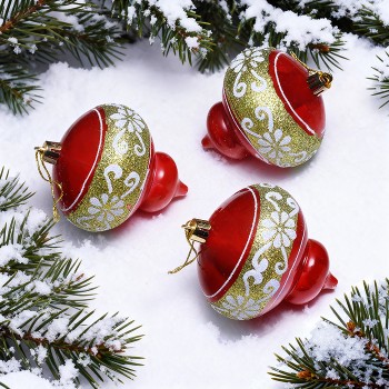 Набор новогодних украшений "Праздничные узоры" (3шт х 9,5см)