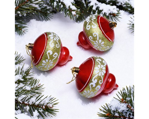 Набор новогодних украшений "Праздничные узоры" (3шт х 9,5см)
