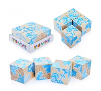 Кубики "Сложи рисунок "Снежинки"