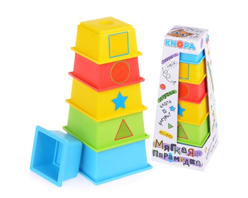 Мягкая пирамидка стаканчики с наклейками "Дидактика"
