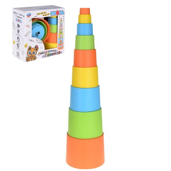 Мягкая пирамидка стаканчики с наклейками "Теремок" Мягкая пирамидка стаканчики с наклейками "Теремок"