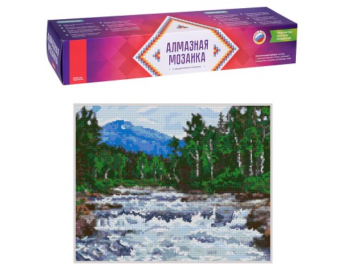 Алмазная мозаика 40*50 см (полное заполнение) "Лесной водопад"