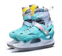 Коньки (размер M35-38) бирюзовые, в сумке