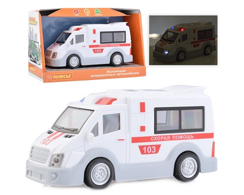 Скорая помощь, автомобиль инерционный (со светом и звуком) (в коробке)