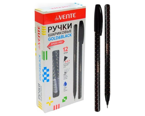 Ручка шариковая "Gold&Black" серия Speed Pro, d=0,7 мм, ультра гладкое письмо