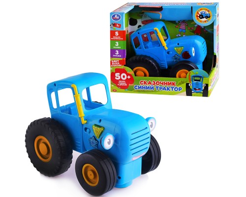 Каталка-сказочник, 5 колесо "Синий Трактор" (50 песен, сказок, звуков. бат.) в коробке