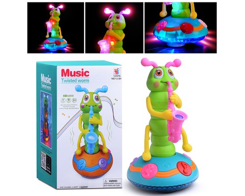 Гусеница "Музыкант" на батарейках, в коробке