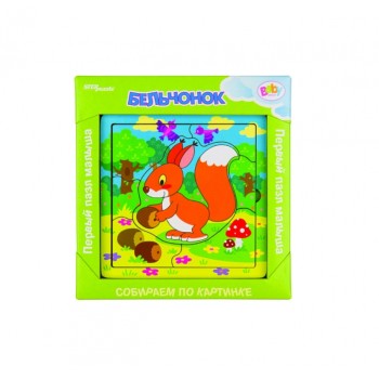 Игра из дерева "Бельчонок" (собираем по картинке) (Baby Step)