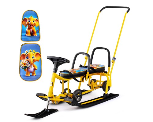 Игрушка Снегокат детский 507 "TWINS BABY Wheel" для двоих (Слоненок)