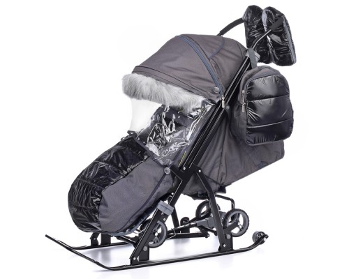 Санки-коляска "NOVA" (серебро)