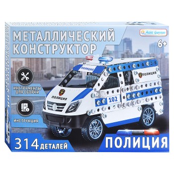 Конструктор металлический "Полиция" (314 дет.) в коробке Конструктор металлический "Полиция" (314 дет.) в коробке