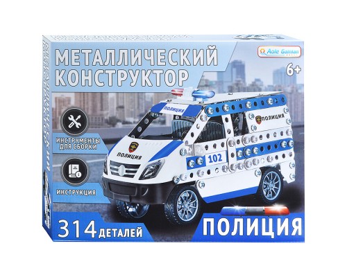 Конструктор металлический "Полиция" (314 дет.) в коробке Конструктор металлический "Полиция" (314 дет.) в коробке