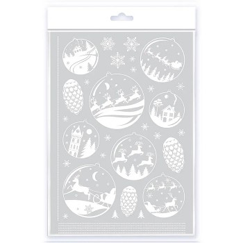 Декоративные наклейки. Статические. Ёлочные шары (30х45 см)