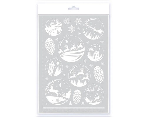 Декоративные наклейки. Статические. Ёлочные шары (30х45 см)