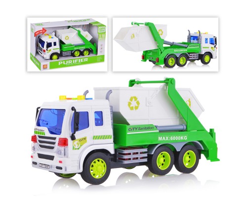 Машина "Мусоровоз" 1:16 (свет, звук) на батарейках, в коробке Машина "Мусоровоз" 1:16 (свет, звук) на батарейках, в коробке
