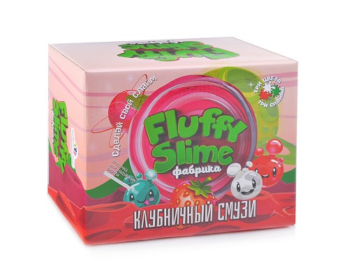 Набор для опытов и экспериментов "Флаффи-слайм фабрика" "Клубничный смузи"