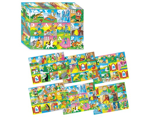 Кубики (12 куб) "Азбука. Герои зарубежных сказок"