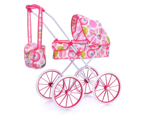 Коляска для куклы, лежачая, с сумкой, в пакете