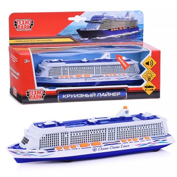 Машина металл Круизный лайнер, 20 см, свет+ звук, инерционная