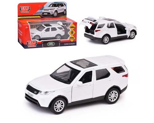 Машина металл Land Rover Discovery 12см, открыв. двери, инерц, белый, в коробке