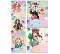 Тетрадь дополнительная косая линия 12л. "Яркие девчонки-1"