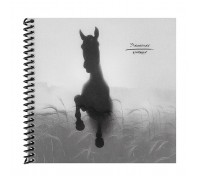 Записная книжка 48л. "Конь в туммане" 158х158см. пластиковая обложка, цв.спираль