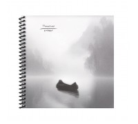 Записная книжка 48л. "Озеро в тумане" 158х158см. пластиковая обложка, цв.спираль