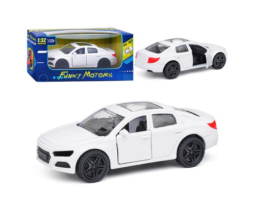 Белая инерционная машинка с люком, die-cast, 1:32, открывающиеся двери