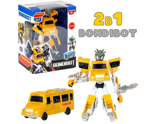 Трансформер 2в1 "Робот-автобус" цвет жёлтый, BOX 21,8х17,5х9,7см